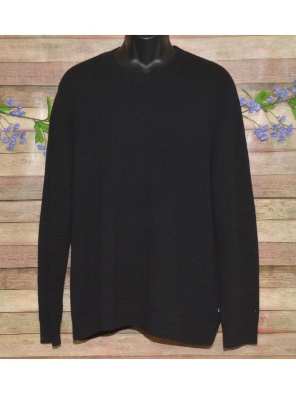Mens Gap Size L Waffle Knit Long Sleeve Shirt Cotton Blend Classic Closet Staple